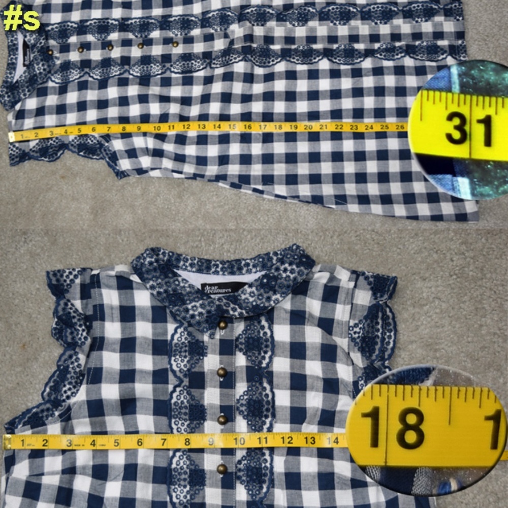 NWT Dear Creature Anthropologie Gingham Mini Dress - Picture 7 of 7